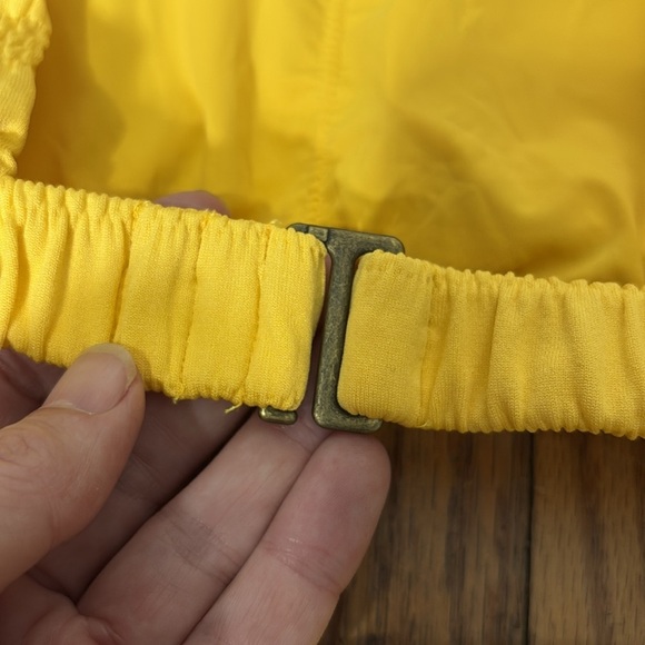 Andie Bikini Set Rye Top Classic Bikini Bottom Smocked Sunstruck Yellow sz Small - Picture 7 of 9